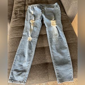 Maternity distressed skinny jeans size 12.